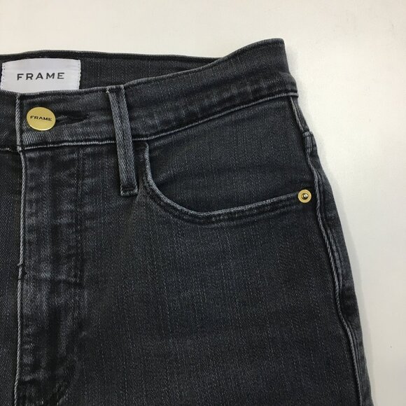 FRAME Denim Condor Wash Le Sylvie Kick Boot 5 Pocket Logo Hardware Jeans - Picture 7 of 12